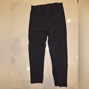 Star Ride Black Distressed Kids Leggings 3T